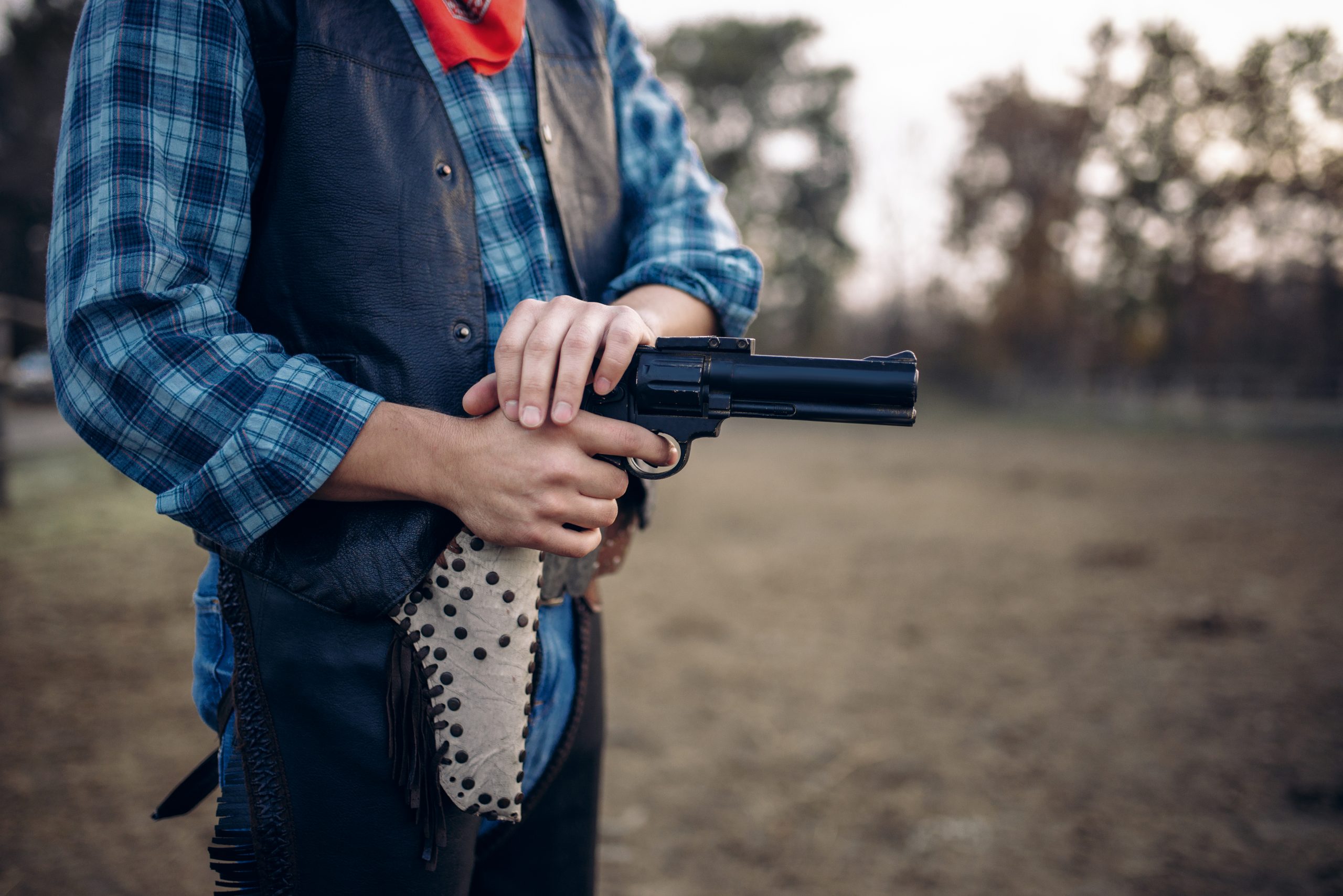 cowboy preparing to shoot at customer target types