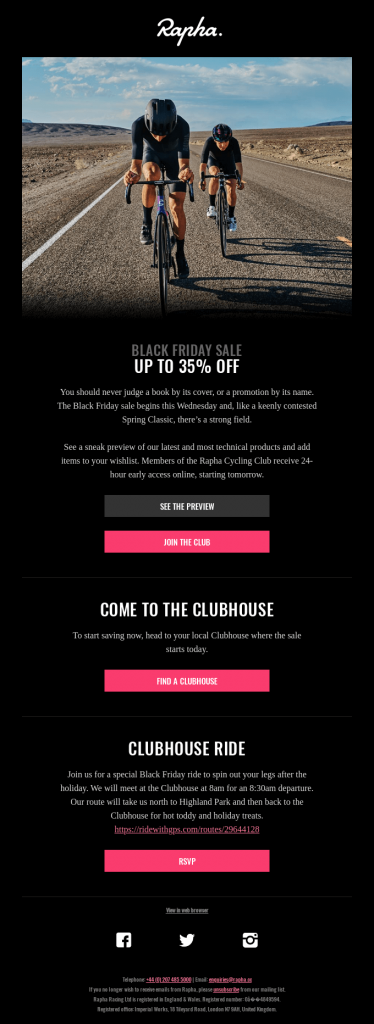 GEt Your Cart Ready Black Friday email example