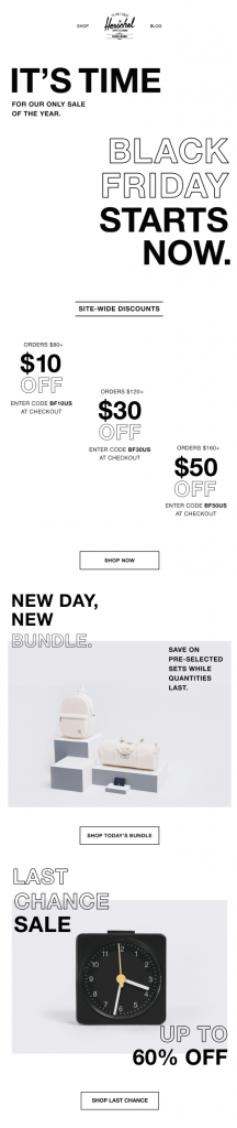 The Only Sale of the year Black Friday Email Examples
