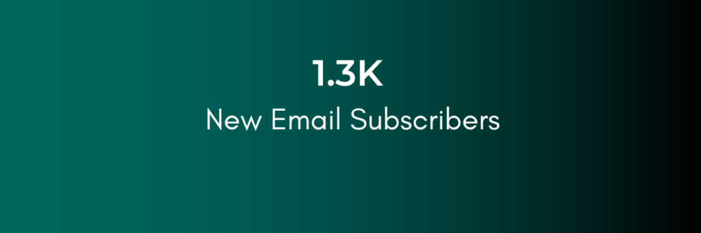 Grow email marketing list by 1.3K